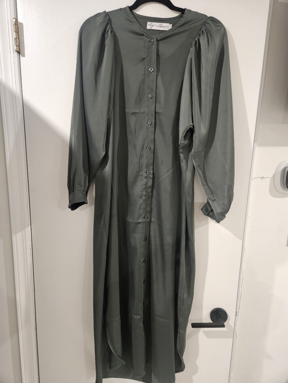ByTess Button Down Silk Maxi Dress